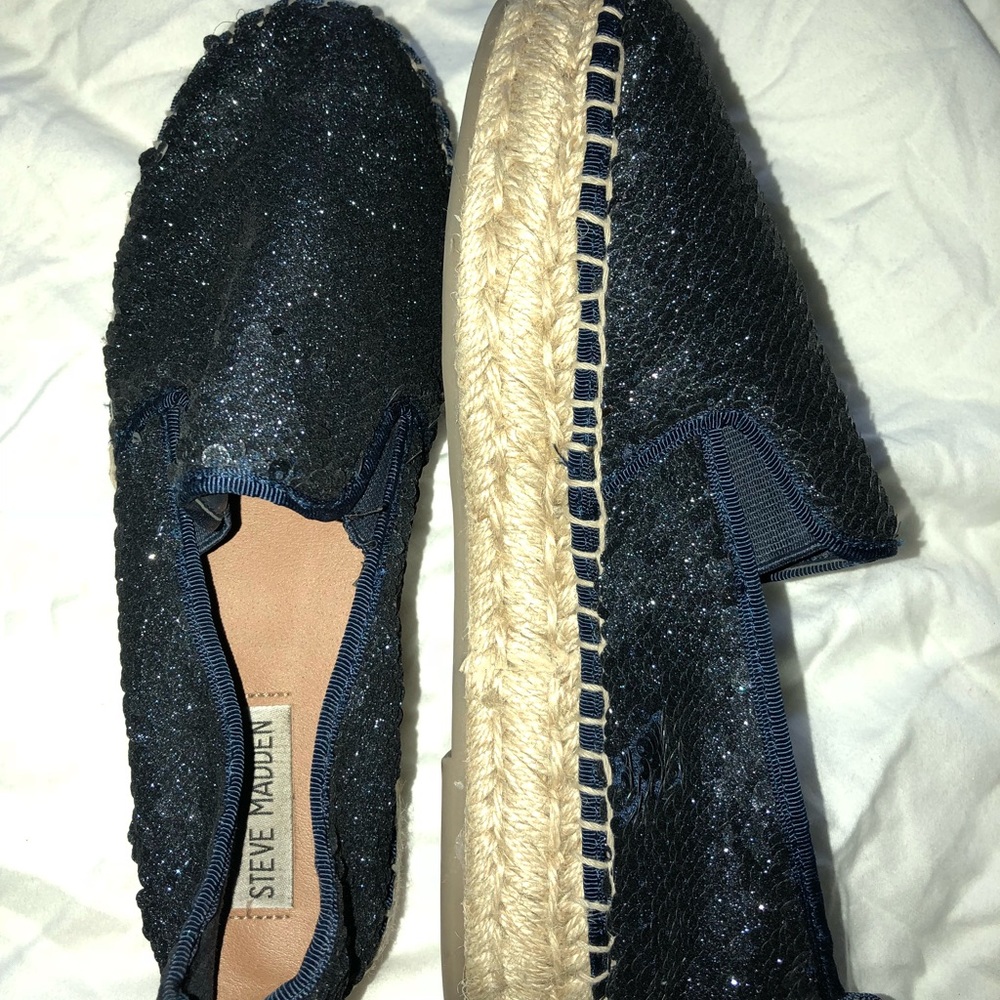 Steve Madden Sparkle navy blue espadrilles!!